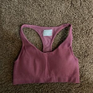 Athleta racer back crop top pink size XS
